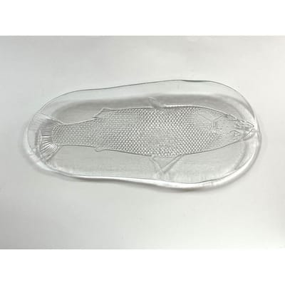 Vintage Kosta Boda Clear Glass Fish Serving Platter