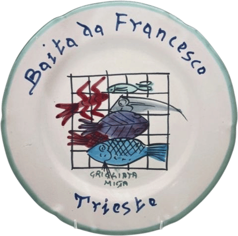 Old Hand-Painted Restaurant plates from Italy (it’ly)