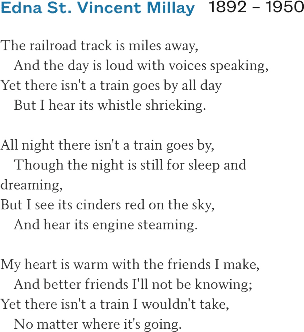 Travel By Edna St. Vincent Millay