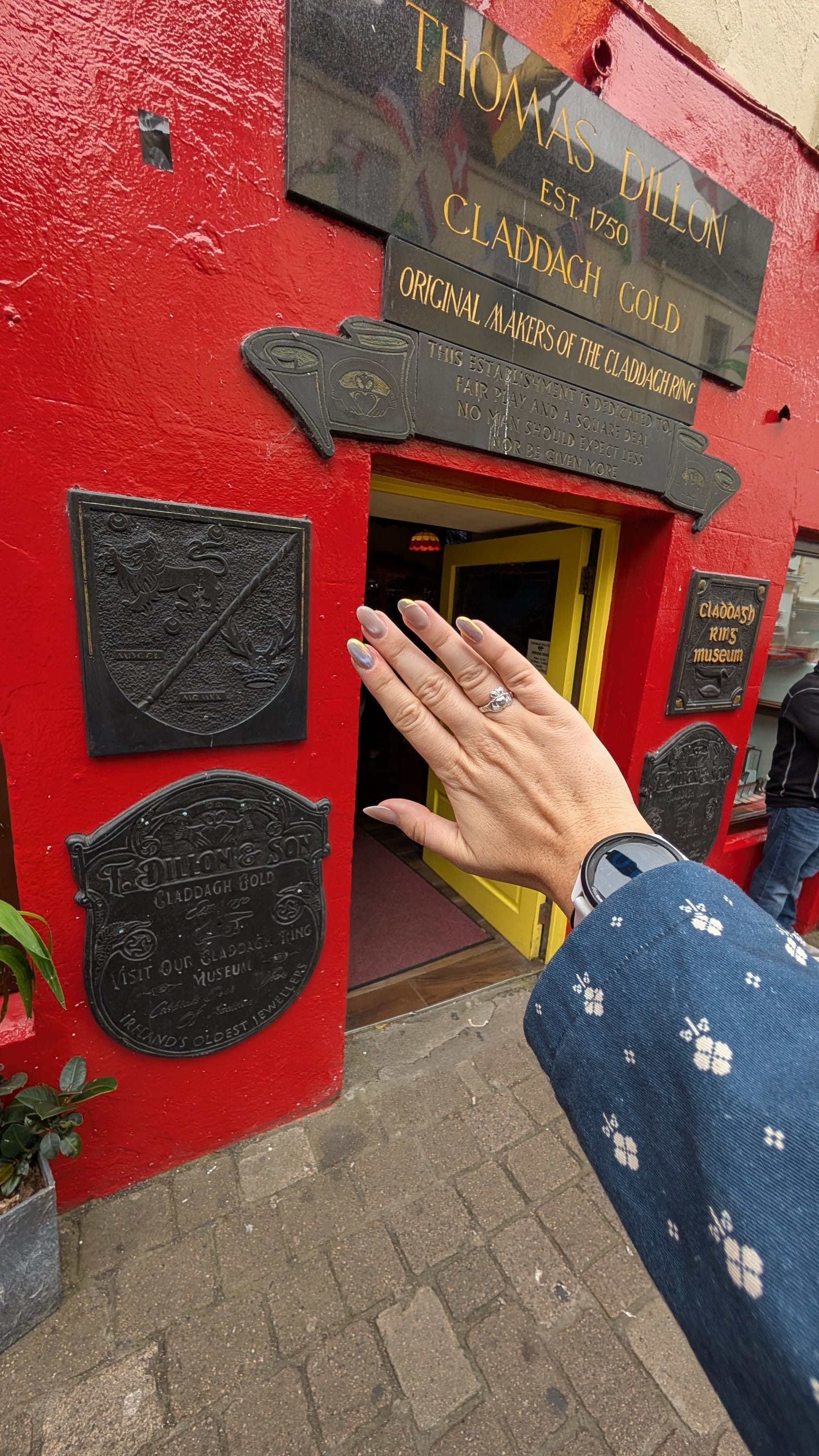 Getting a claddagh ring at Thomas Dillon