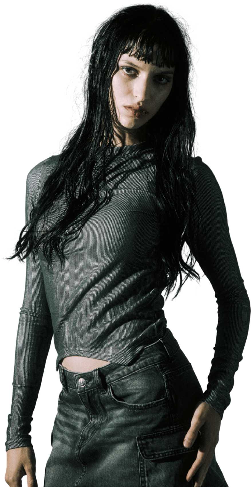 Cutout Grunge Long Sleeve