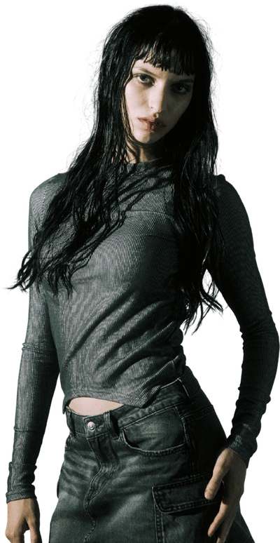 Cutout Grunge Long Sleeve