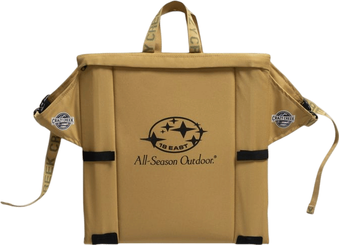 "ALL-SEASON OUTDOOR" CRAZY CREEK ORIGINAL CAMPING CHAIR - COYOTE / BLACK 600D WATER-REPELLENT POLYESTER