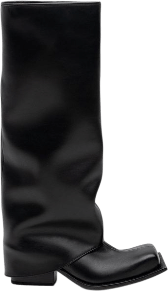 HAVVA CHUNKY HEEL TALL BOOTS IN BLACK