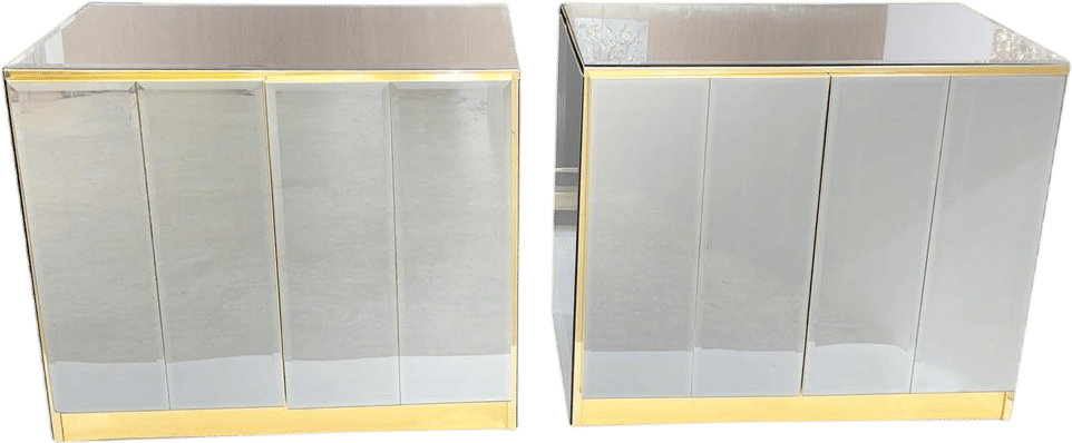 Ello Mirrored Double Door Chests