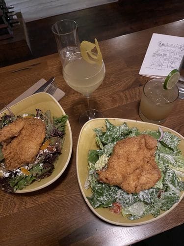 house salad #2 + fried chicken at jude’s