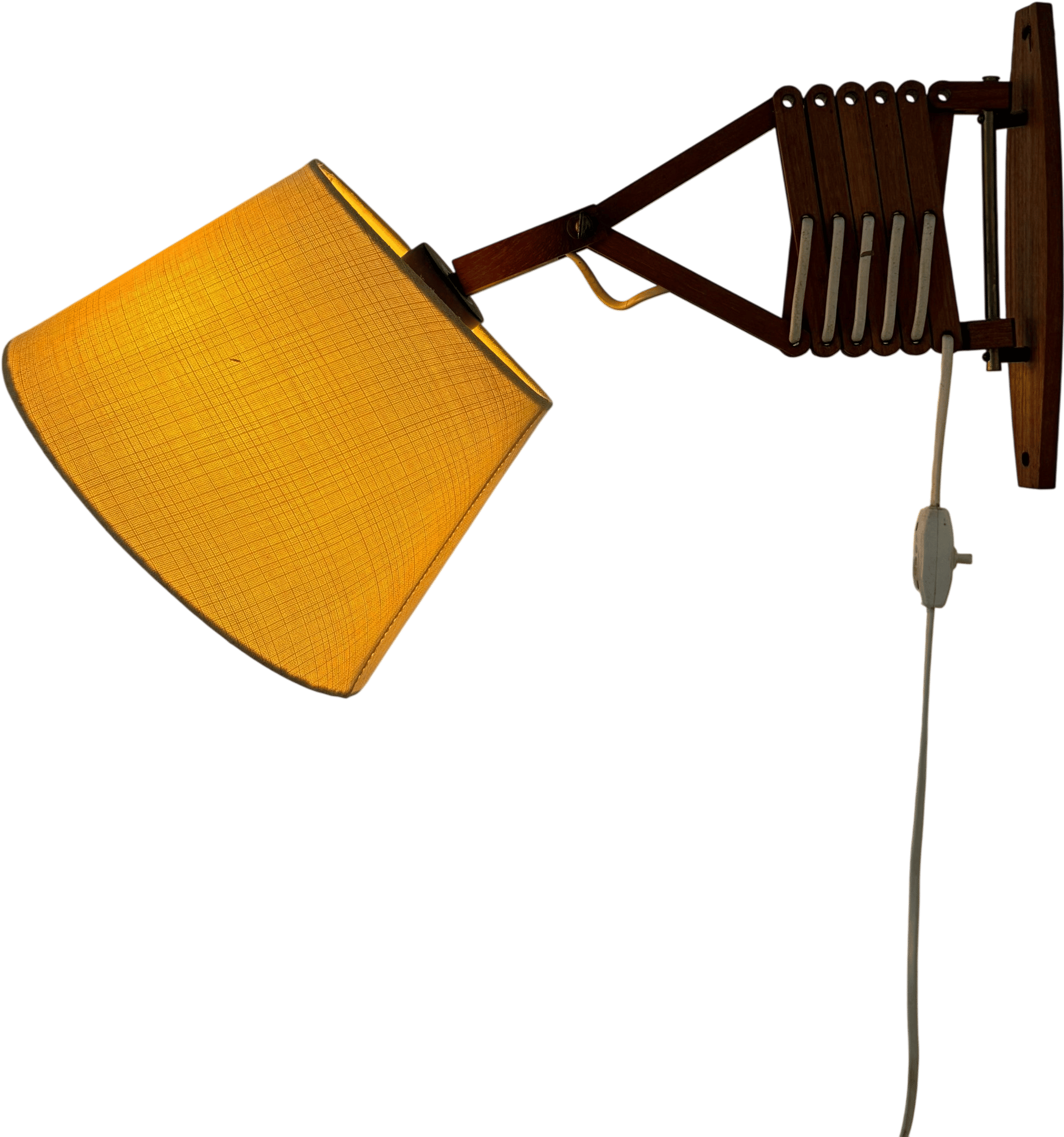 1960s Danish Teak Scissor Lamp MCM