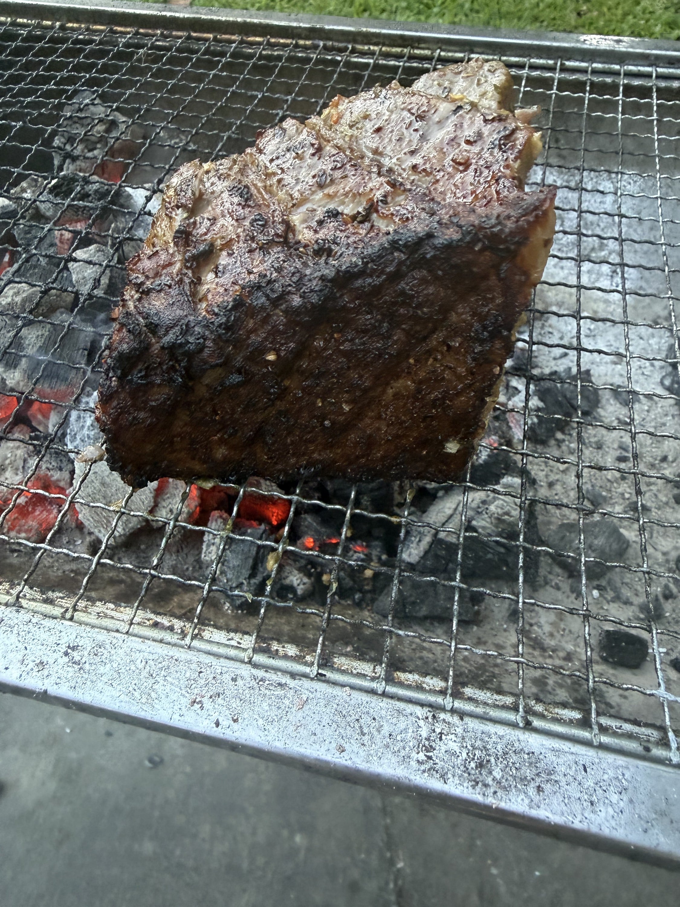 Tuna belly from the farmers market grilled over charcoal and some clams for good measure