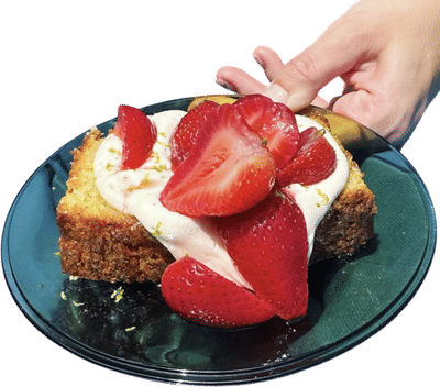 Limey Almond Olive Oil Cake with Ricotta and Strawberries Recipe