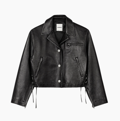 Black Cropped Leather Jacket