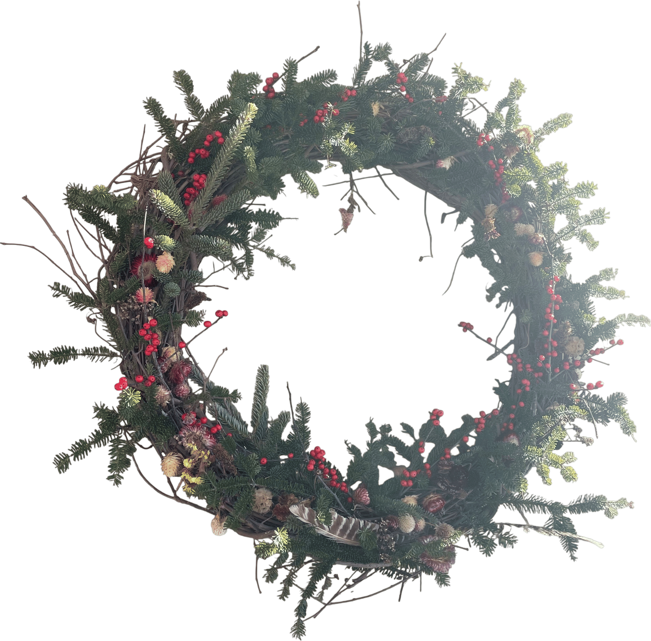 Using a grape vine wreath as a seasonal base all year long