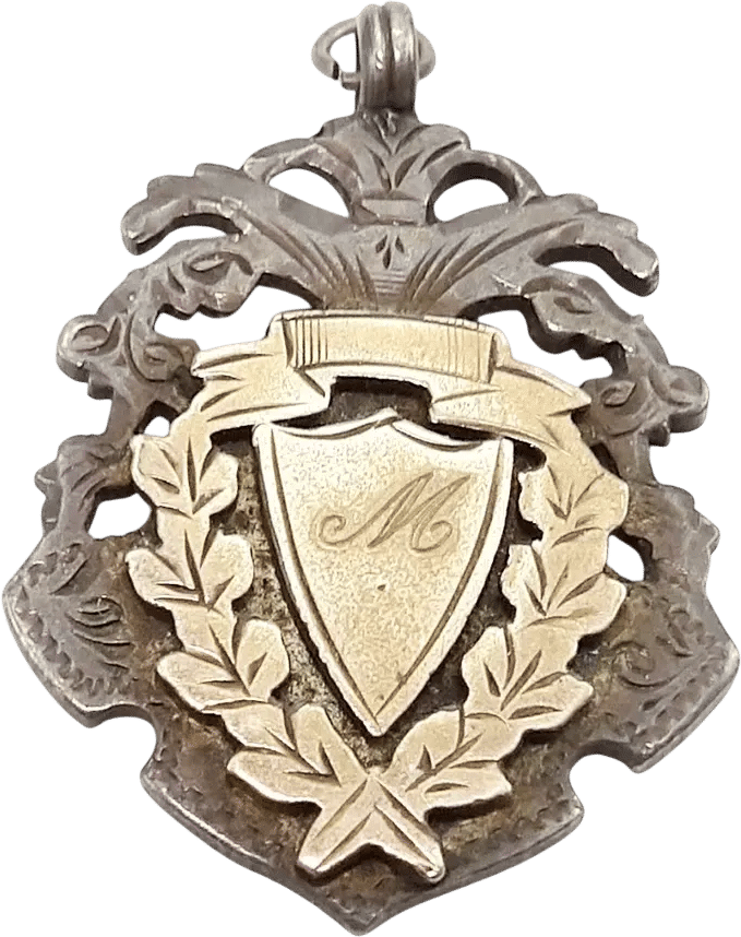 M Monogram - Vtg Sterling Silver Watch Fob