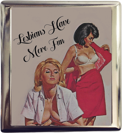 "Lesbians Have More Fun" Vintage WLW Pinup Cigarette/Business Card Case