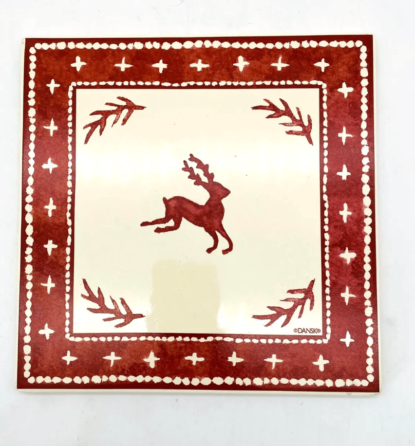 Vintage Dansk "Nordic Knits" Ceramic Trivet