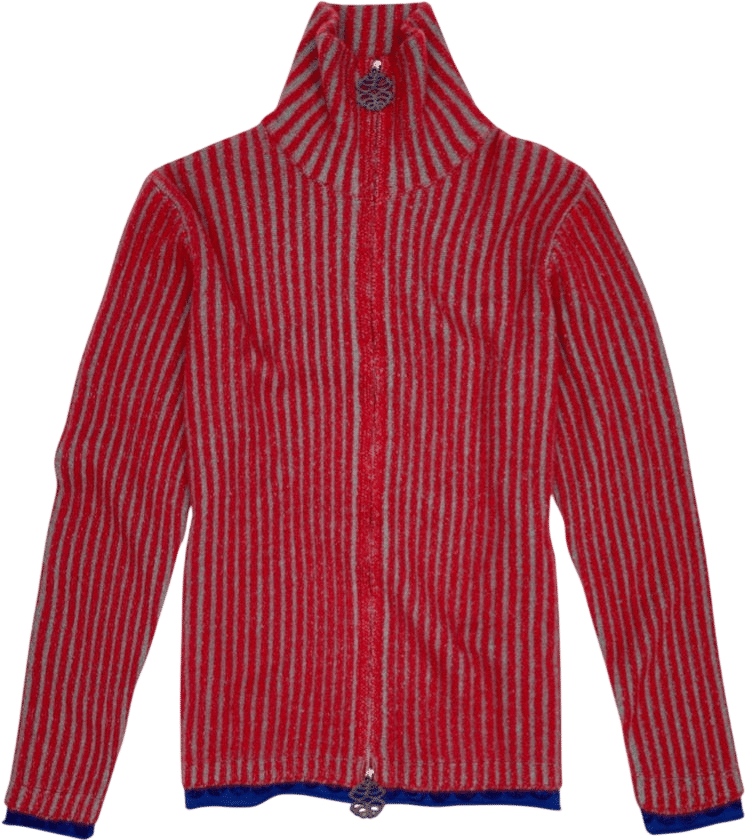 Cherry Ribbed Zip