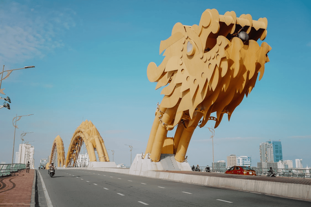 Watch the fire-breathing dragon bridge