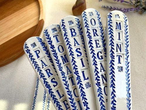 Blue and White Large Garden Plant Pot