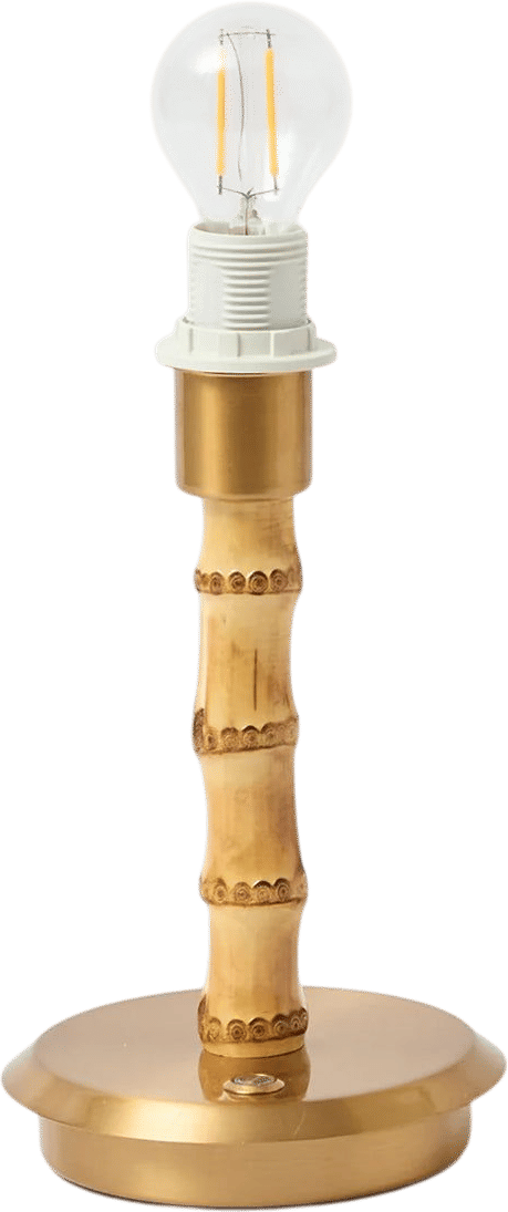 Mrs. Alice Bamboo Short Rechargeable Lamp