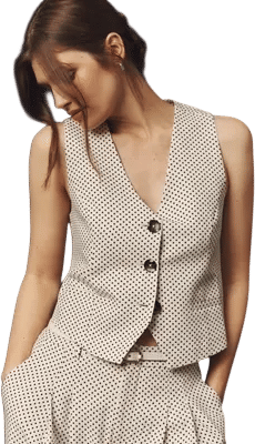 Maeve Polka Dot Tailored Vest