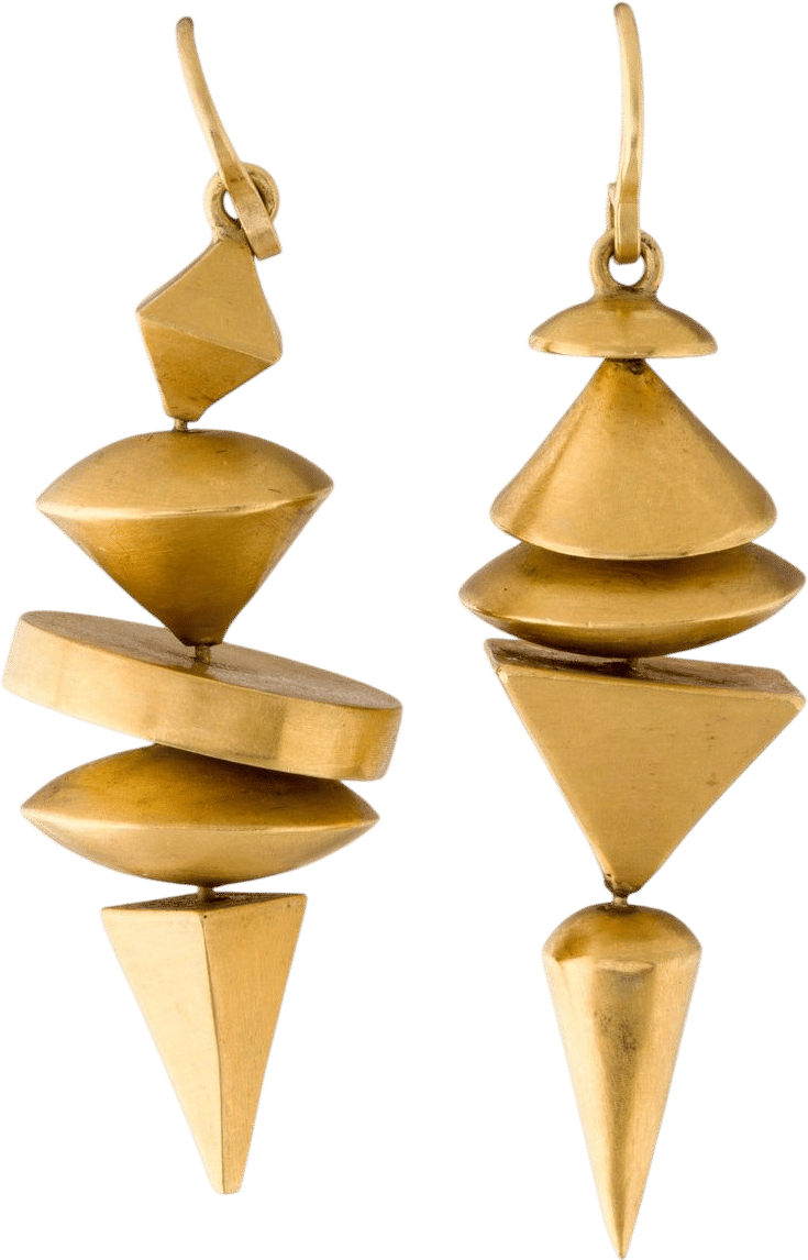 Judy Geib 22K Yellow Gold & 18K Yellow Gold Neo-Geo Earrings
