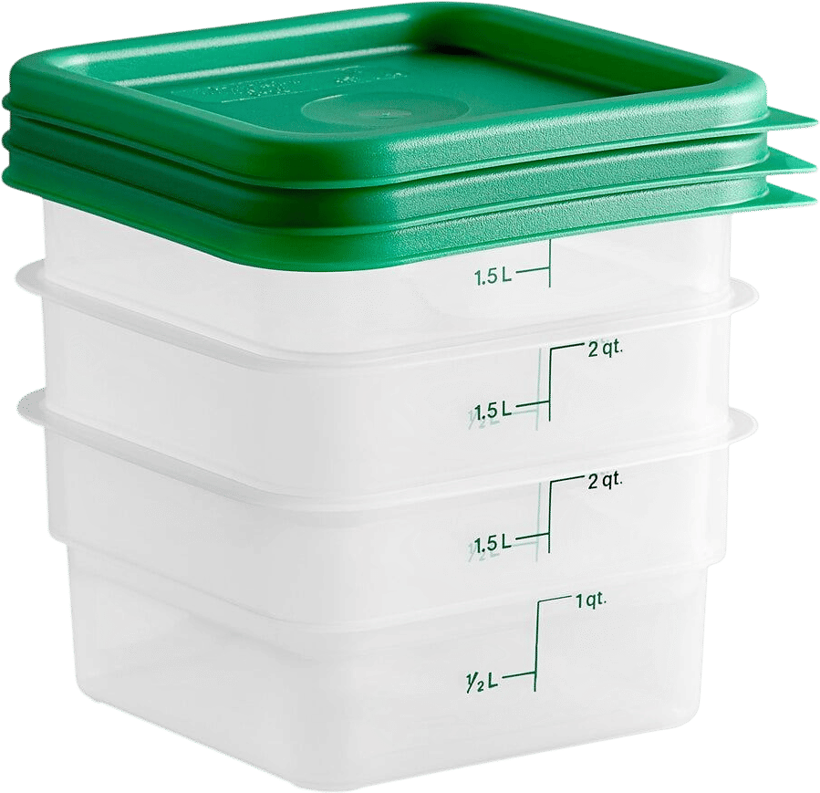 Cambro CamSquares 2 Qt. Food Storage Container (3/Pack)