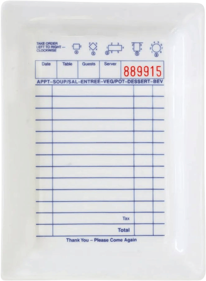 Check tray - Restaurant whimsy (or trauma reminder) for the former server