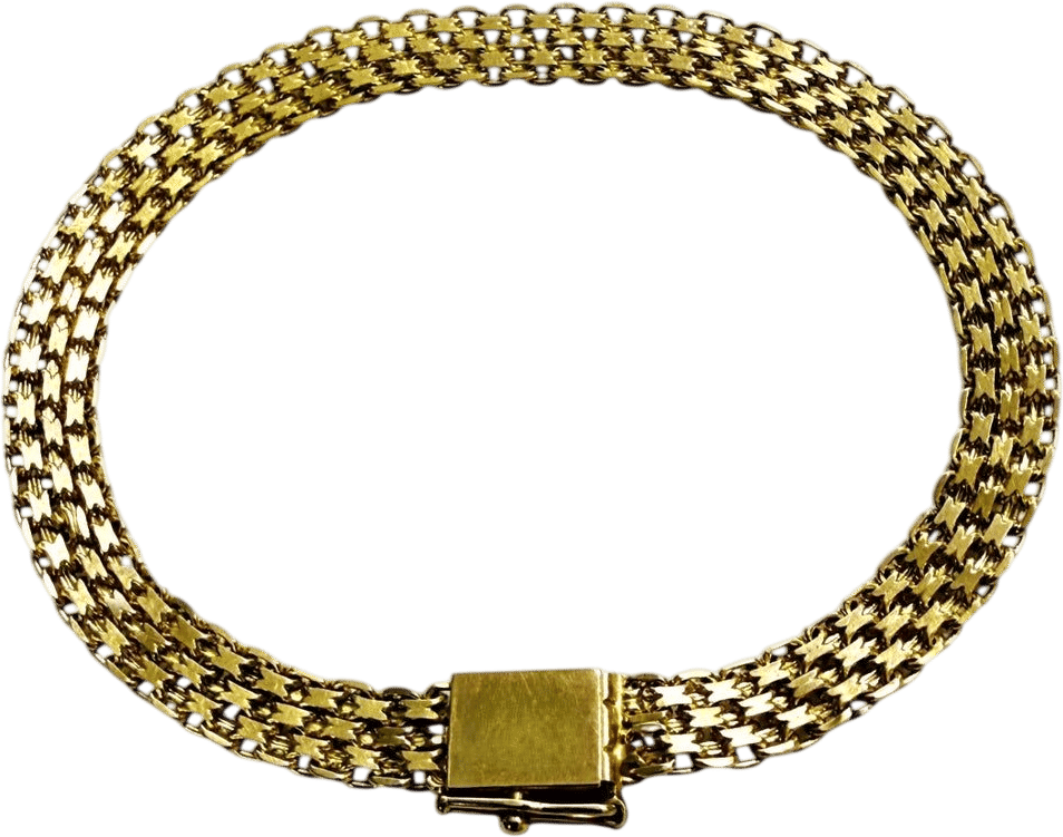 14K Yellow Gold Mesh Bismark Chain Bracelet