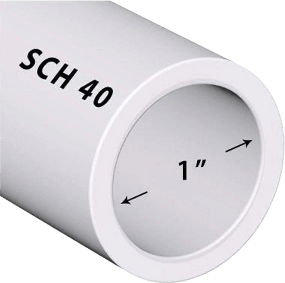 VENTRAL PVC Pipe Sch40 1 Inch (1.0) White Custom Length 5FT Feet