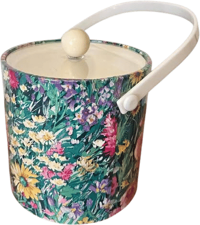 Vintage Phoenix Floral Ice Bucket & Tongs