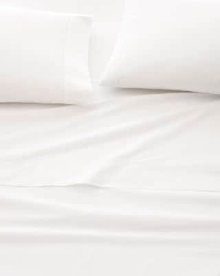 Garnet Hill Solid Hemstitched Pima Cotton Percale Sheet Set