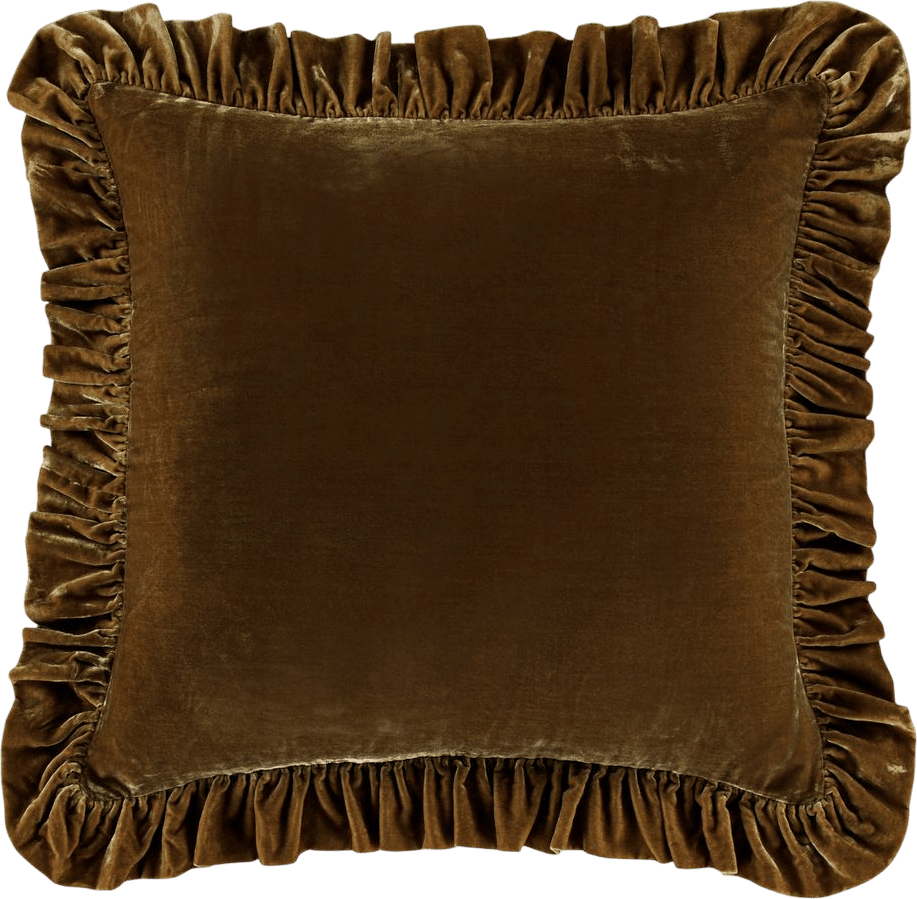 Stella Faux Silk Velvet Classic Chic Modern Rustic Ruffled Euro Sham