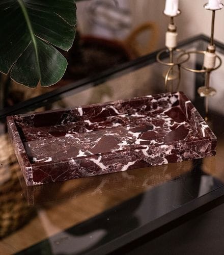 Natural marble tray