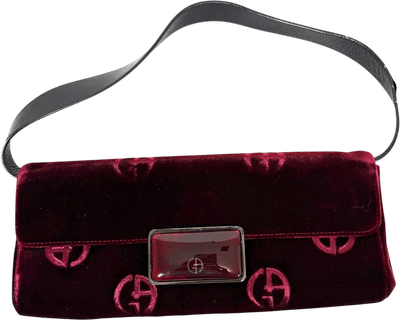 Burgundy Velvet GA Logo Bag