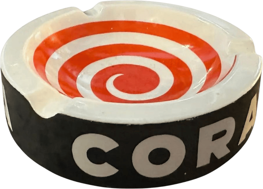 1930s Nikolay Diulgheroff for Ginori Art Deco Ceramic Ashtray for Cora Vermouth