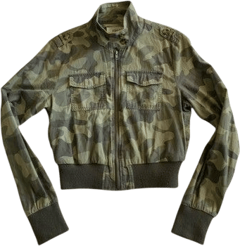 Ashley by 26 International Cropped Camo Jacket (Green/Brown)