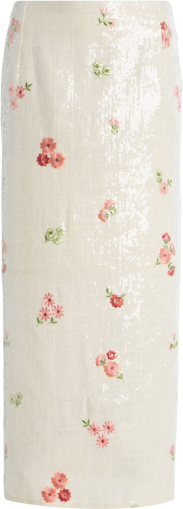 Valletta Floral Sequined Silk Maxi Skirt