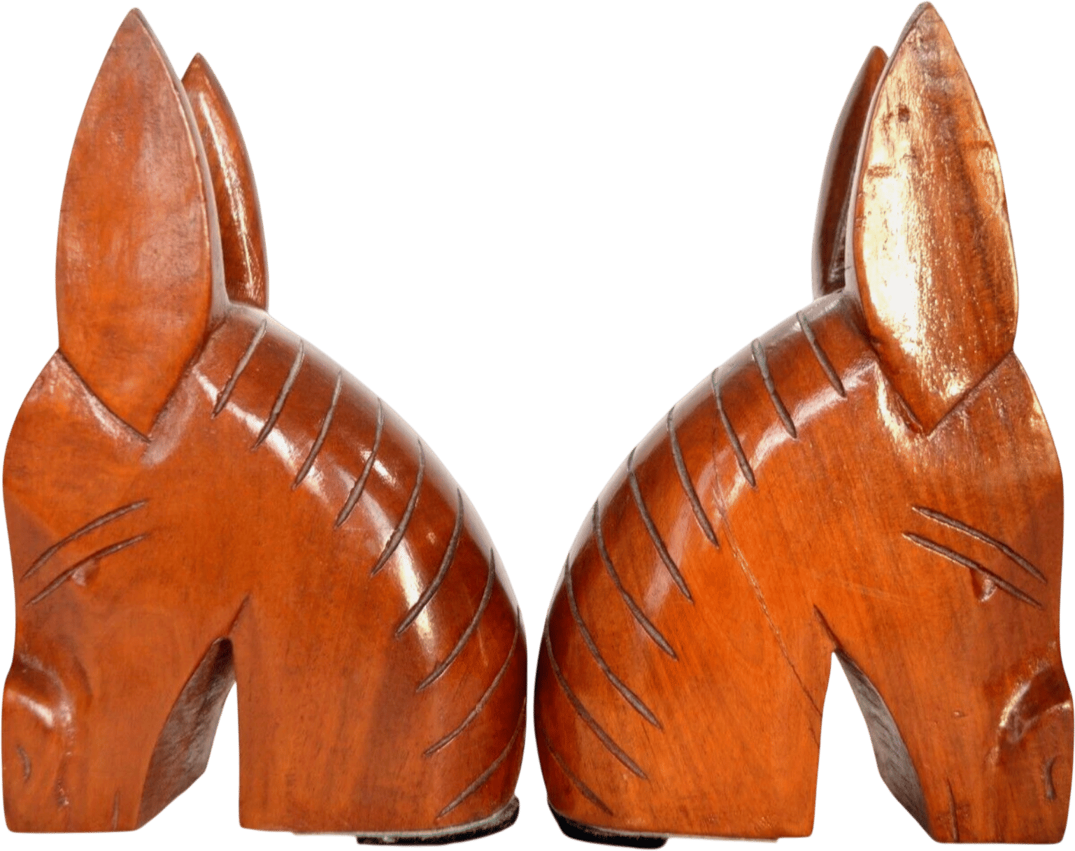 Vintage Midcentury Wooden Donkey Bookends