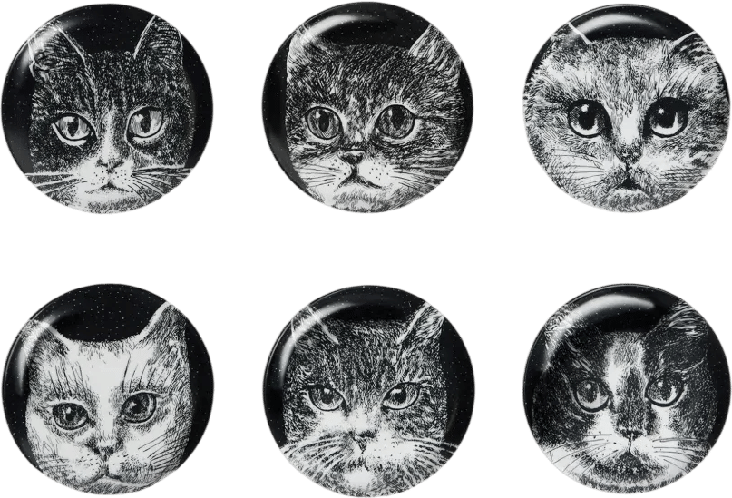Fornasetti Gatti cat-print plates (set of six)