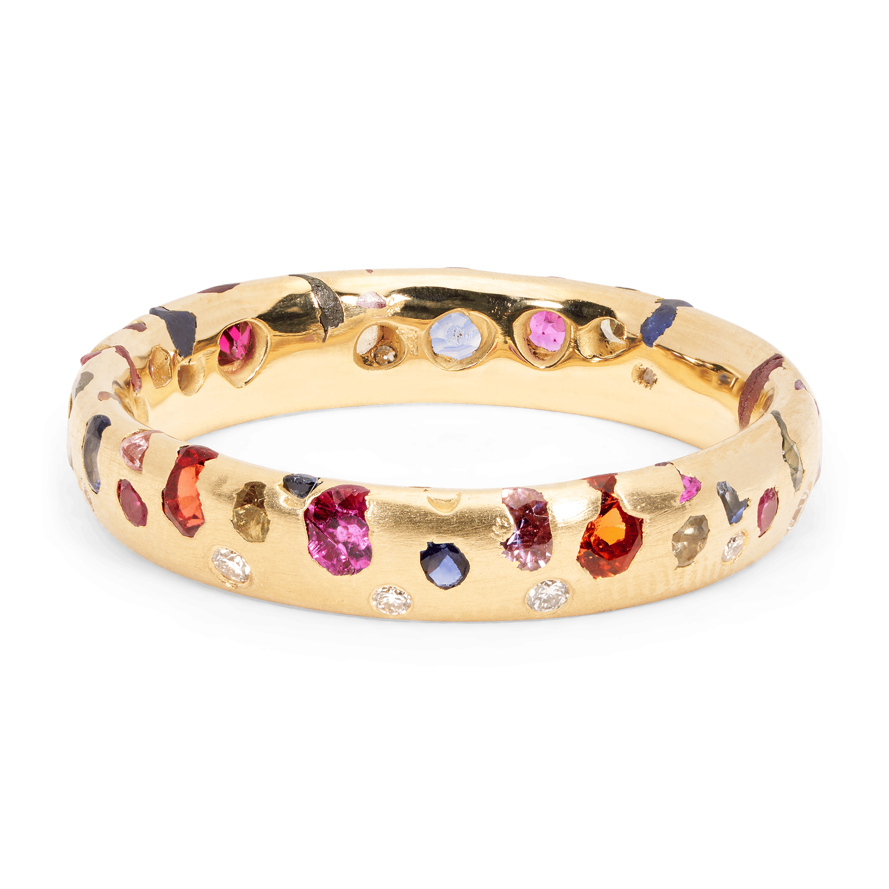Rainbow Confetti Ring with Diamonds