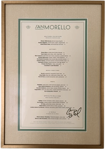 Framing keepsakes like menus