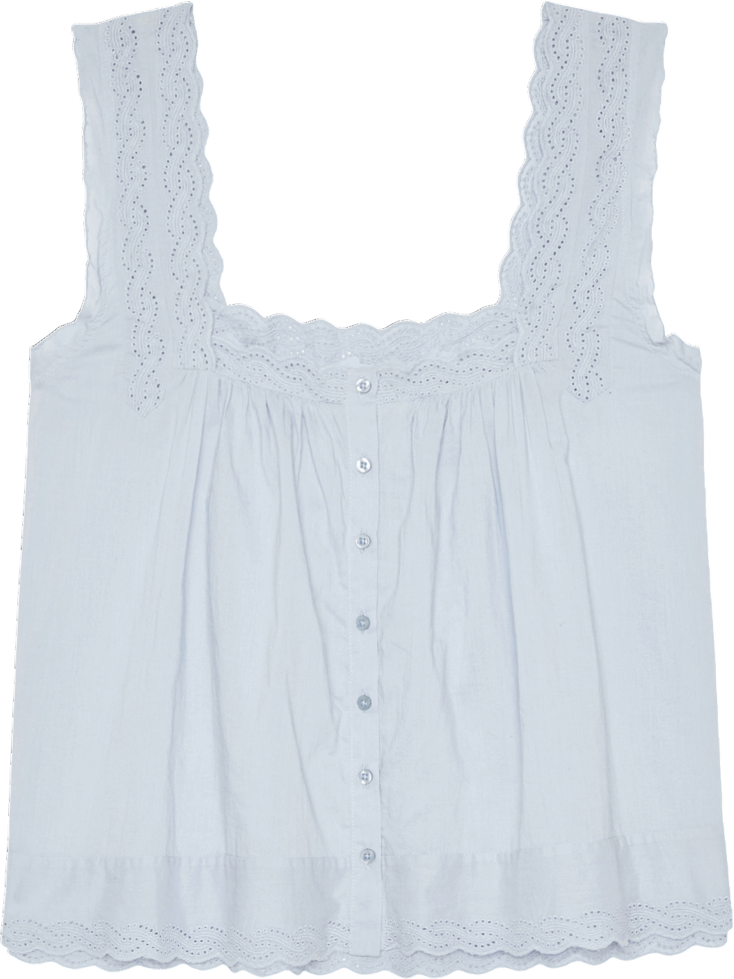The cotton eyelet tank from The Great.
