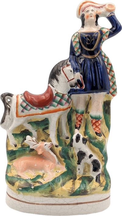 Victorian Staffordshire Hunter Figure