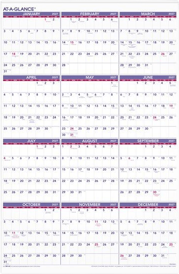 At-A-Glance Full Year Wall Calendar