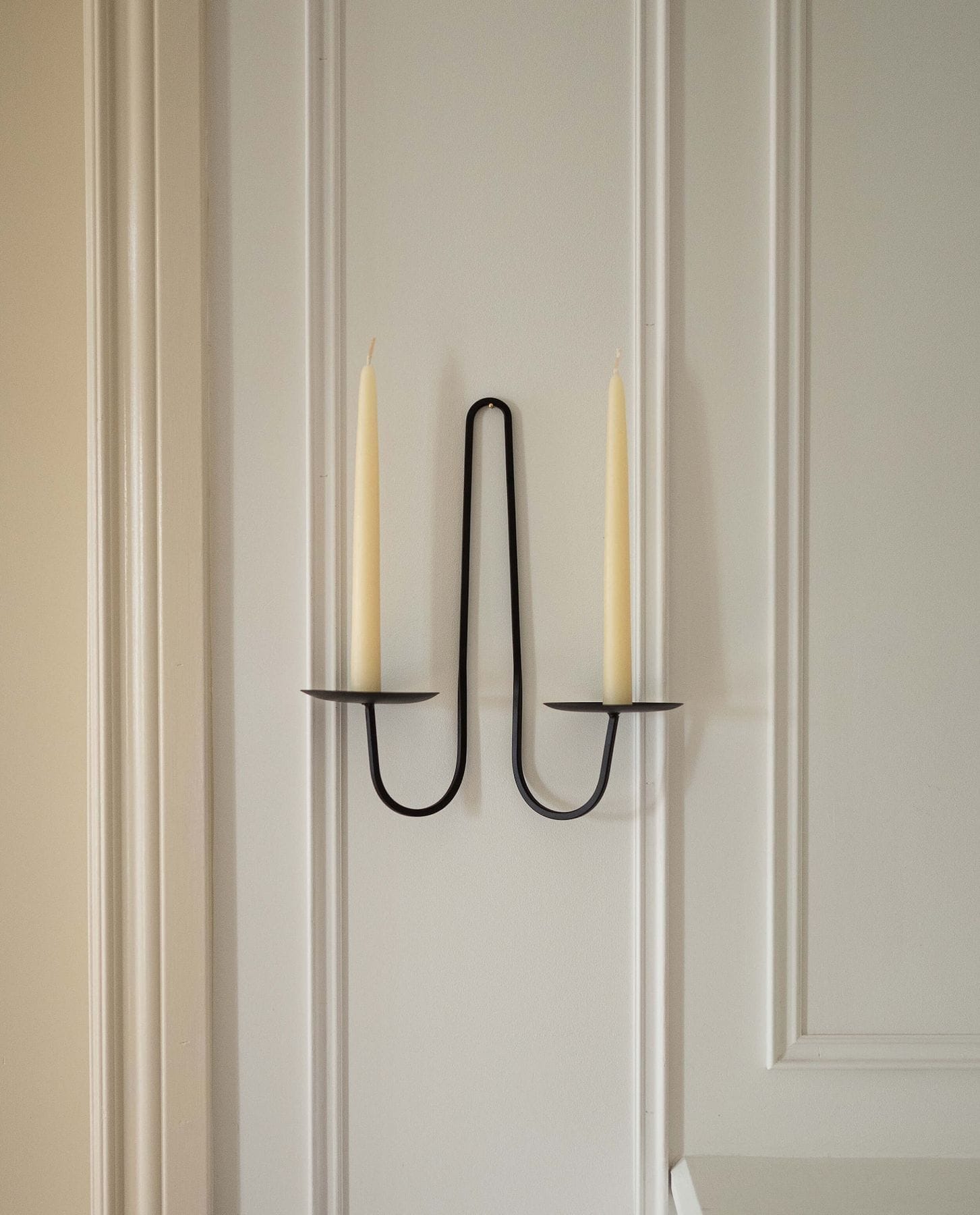 Two-Arm Iron Candle Holder Sconce