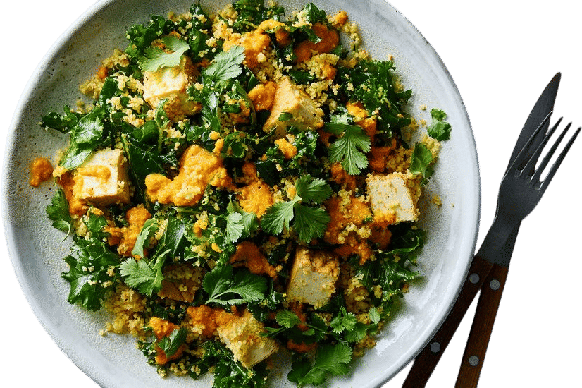 Kale, Couscous and Tofu Salad With Carrot-Ginger Dressing Recipe