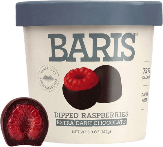 Baris Extra Dark Chocolate Dipped Raspberries