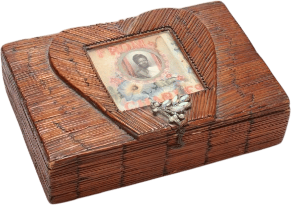 Vintage Prisoner Tramp Art Matchstick Keepsake Box