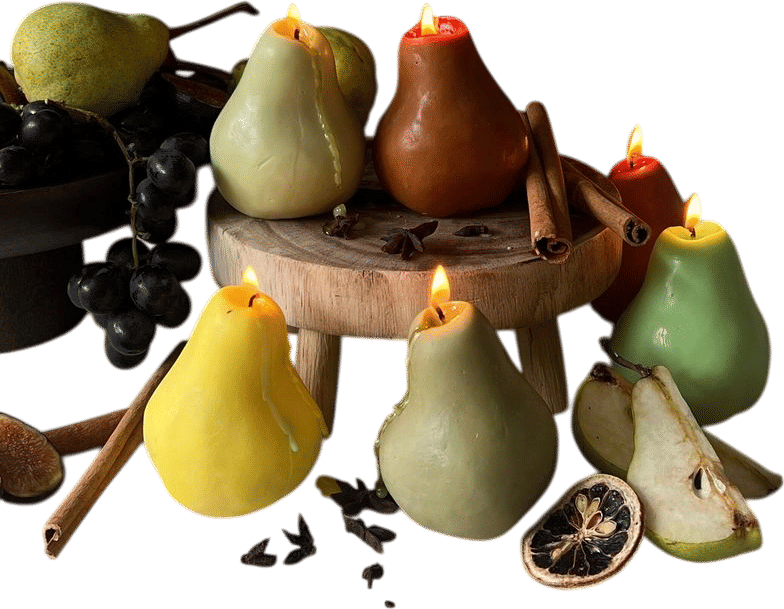 Pear Shaped Soy Wax Candle: Vegan Autumn Decor