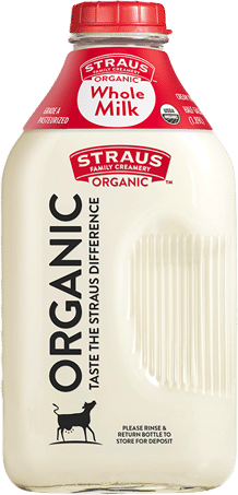 Straus Family Creamery organic whole milk with cream top