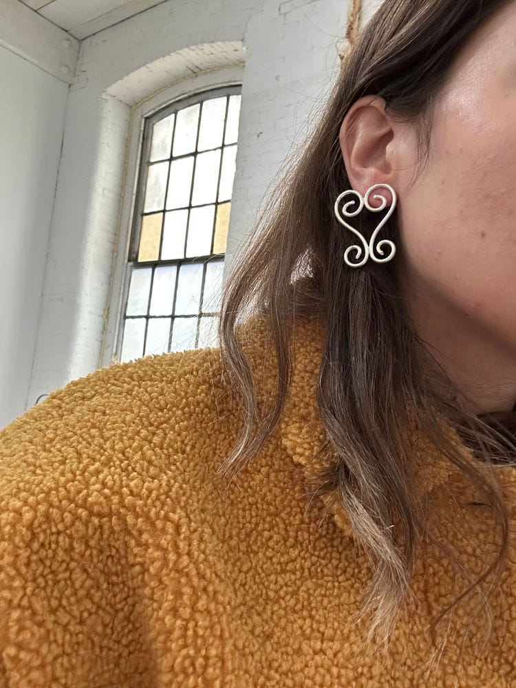 Big Scroll Heart Earrings
